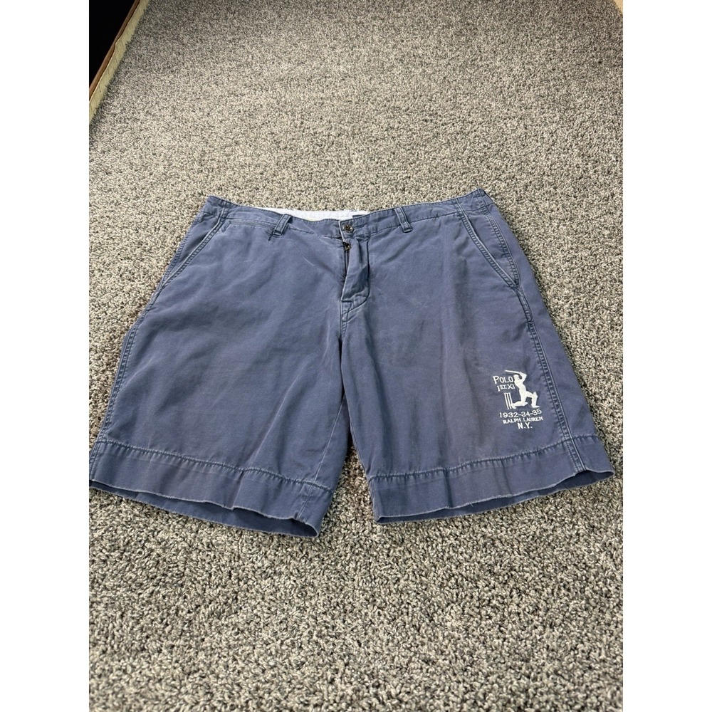 Vintage Polo Ralph Lauren New York Cricket Cotton Shorts Men's Size 38 Blue